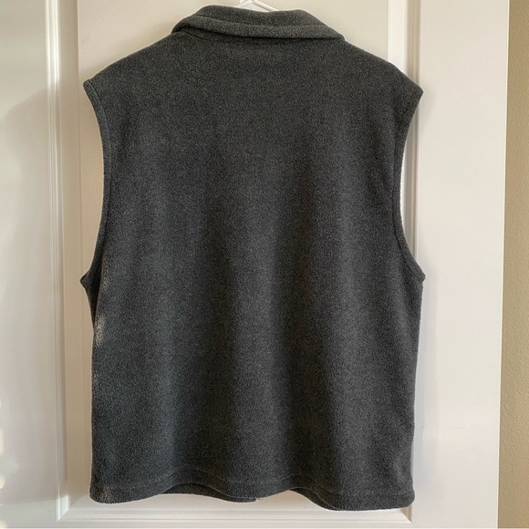 Columbia Dark Grey Fleece Sweater Vest 100% Polyester Size M - Picture 5 of 11